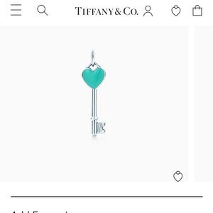 Authentic Tiffany enameled heart key necklace